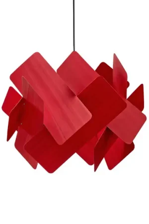 Soddisfatti O Rimborsati LZF Lampada a sospensione Escape, rosso/color nichel, Ø 30 cm, legno