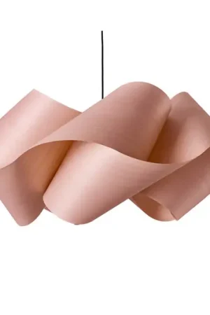 Scelto Dai Clienti LZF Lampada a sospensione Swirl, rosa chiaro/color nichel, Ø 75 cm, legno