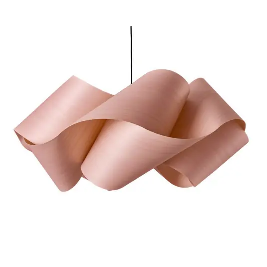 Scelto Dai Clienti LZF Lampada a sospensione Swirl, rosa chiaro/color nichel, Ø 75 cm, legno