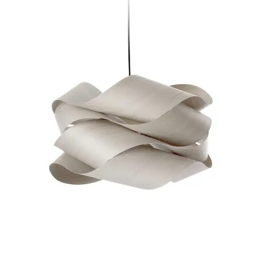 LZF Lampada a sospensione Link, grigio/color nichel, Ø 46 cm, legno Scelto Dai Clienti