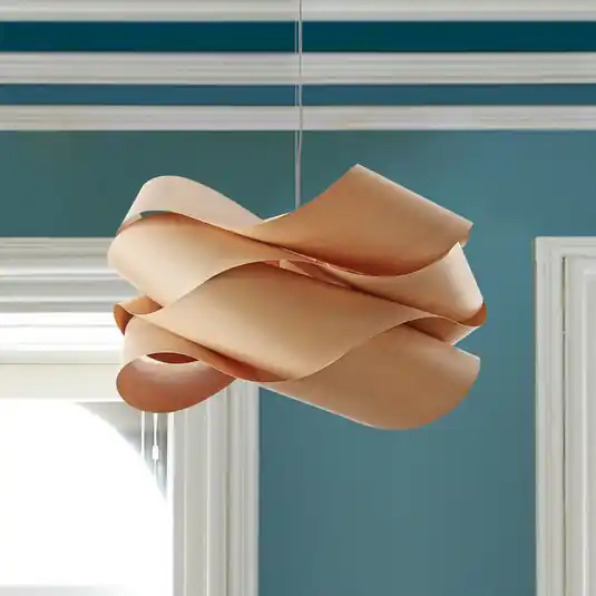 Spedito Oggi LZF Lampada a sospensione, color faggio/nichel, Ø 69 cm, legno