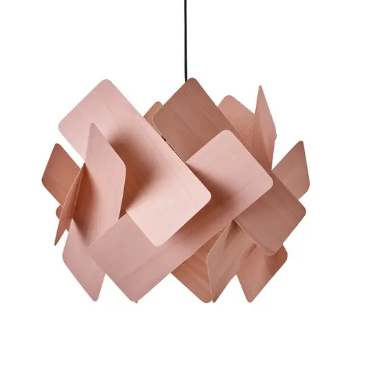 LZF Lampada a sospensione Escape, rosa chiaro/color nichel, Ø 30 cm, legno Offerta Lampo