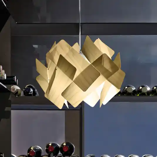 LZF Lampada a sospensione Escape, color avorio/nichel Ø 30 cm Legno Prezzo Scontato