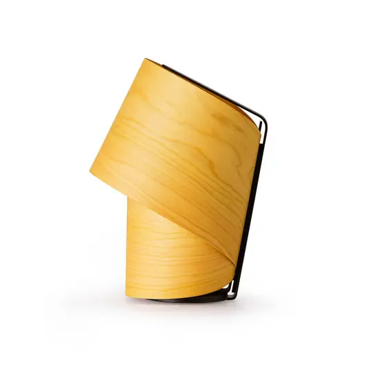 Offerta Speciale LZF Lampada da tavolo Tiny, gialla, altezza 22 cm, impiallacciatura in legno