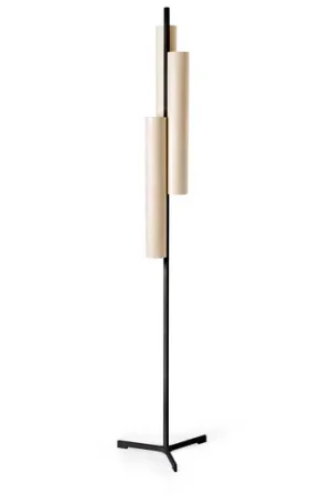 Must-Have LZF lampada LED da pavimento Black Note nero/avorio 188 cm a 3 luci.