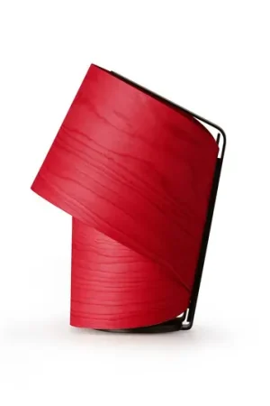 Promo Stagionale LZF Lampada da tavolo Tiny, rossa, altezza 22 cm, impiallacciatura in legno