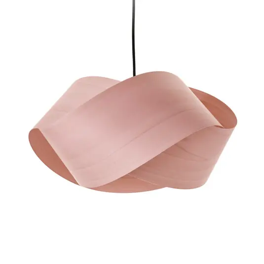 LZF Lampada a sospensione Nut, rosa chiaro/color nichel, lunghezza 42 cm Legno Occasione Imperdibile