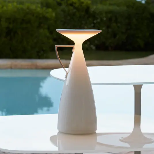 Lampada da tavolo LED ricaricabile Kartell Camomille, bianca, altezza 24 cm Direttamente Dal Produttore