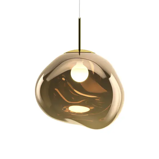 Popolare Tom Dixon Lampada a sospensione Melt, Ø 50 cm, color bronzo, portalampada