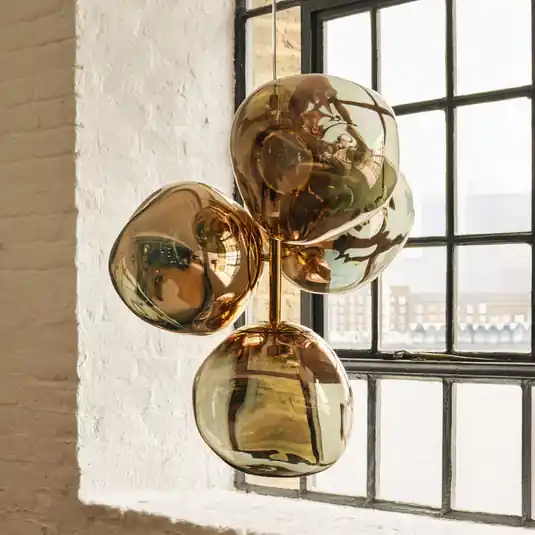 Offerta Limitata Tom Dixon Lampada LED a sospensione Melt Chandelier Mini, color bronzo