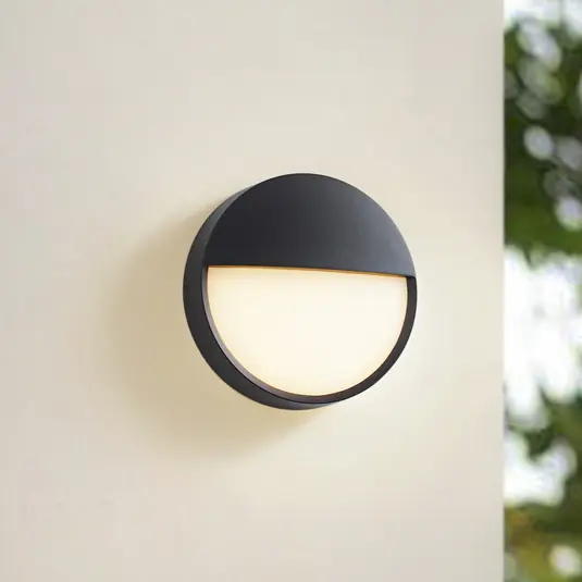 Arcchio Applique da esterni LED Gravo, Ø 25 cm, nero, IP65 Nuova Collezione
