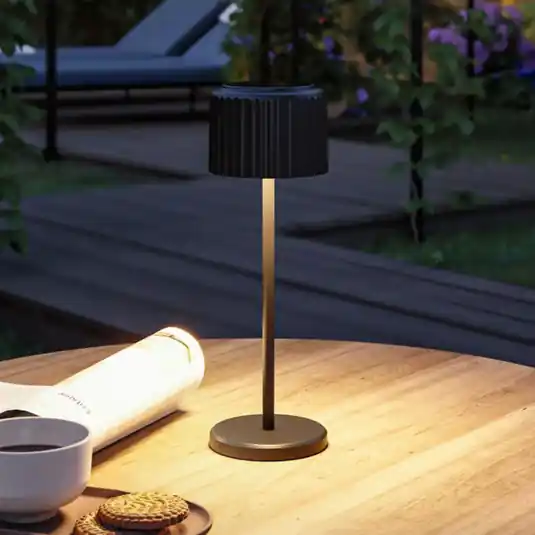 Direttamente Dal Produttore Lampada LED da tavolo solare a LED Paulmann Else, nera, IP44 dimmerabile