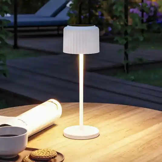 Professionale Lampada LED da tavolo solare a LED Paulmann Else, bianca, IP44, dimmerabile