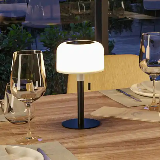 Promozione Esclusiva Lampada LED da tavolo solare a LED Paulmann Bartja, nera, IP44 dimmerabile