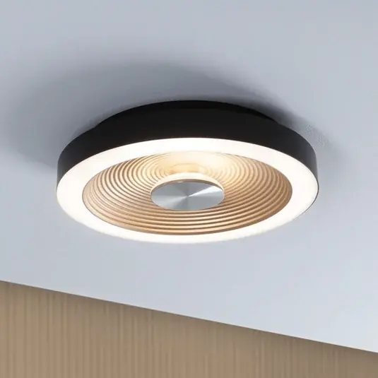 Plafoniera LED Paulmann Volea nero/oro Ø 32 cm IP44 dimmerabile Prezzo Scontato