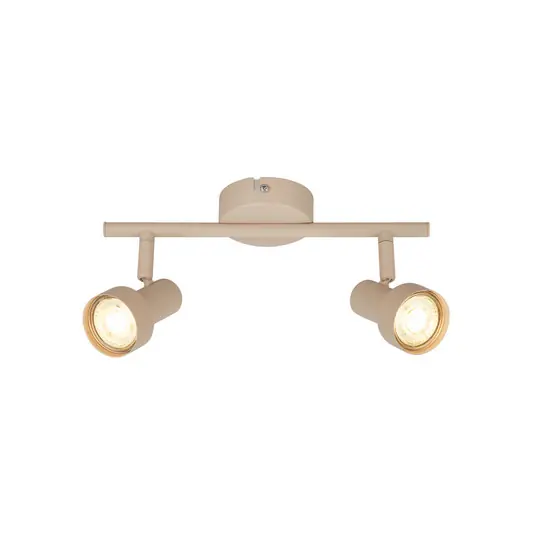 Faretto da soffitto Tapp, beige, lunghezza 28 cm, a 2 luci, metallo GU10 Nuova Collezione