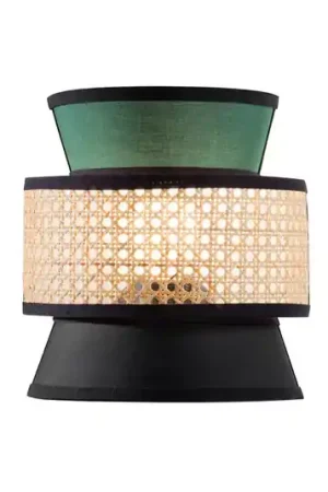 Offerta Limitata Applique Gazebo, verde/nero/naturale, 24 cm, tessuto/rattan