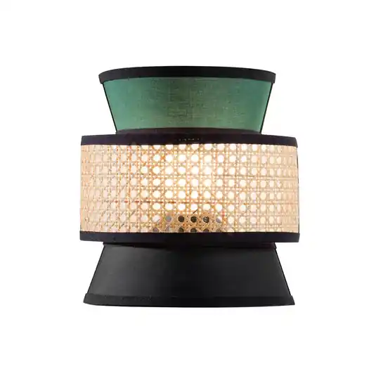 Offerta Limitata Applique Gazebo, verde/nero/naturale, 24 cm, tessuto/rattan