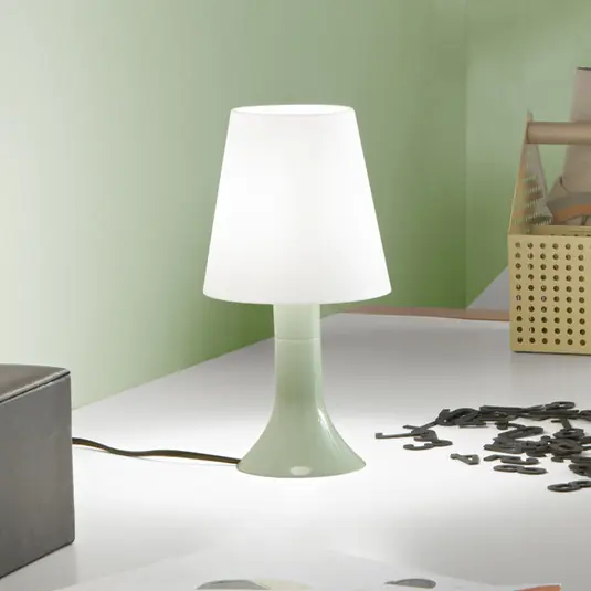 Lampada da tavolo BINGO Lumetto, verde/bianco, altezza 24,5 cm Prezzo Ridotto