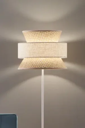 Lampada da terra Gazebo, naturale/beige, altezza 147 cm, rattan/tessuto Offerta Del Giorno