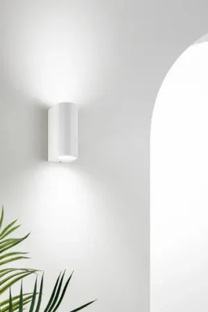 Promo Stagionale Applique da esterno ONE, bianca, altezza 13 cm, metallo IP54, a 2 luci.