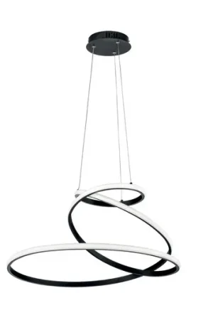 Esclusivo Lampada LED a sospensione COASTER, nera, Ø 60 cm, metallo, CCT