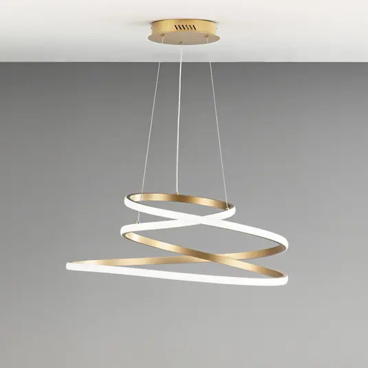 Solo Oggi Lampada LED a sospensione COASTER, color oro, Ø 60 cm, metallo, CCT