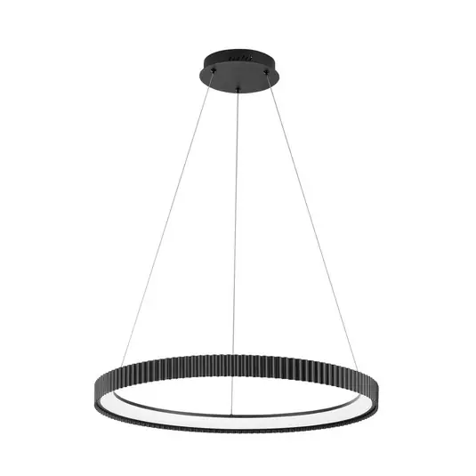 Lampada LED a sospensione Niike, nera, Ø 70 cm, metallo, CCT Offerta Lampo