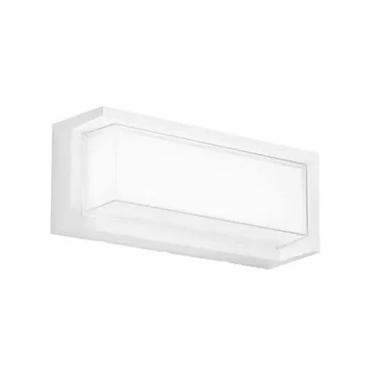 Nuovo Arrivo Applique da esterni LED BLOCK, bianca, larghezza 32 cm Plastica, CCT