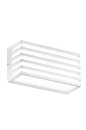 Applique da esterni LED Dukrot, bianca, larghezza 22 cm, metallo Economico