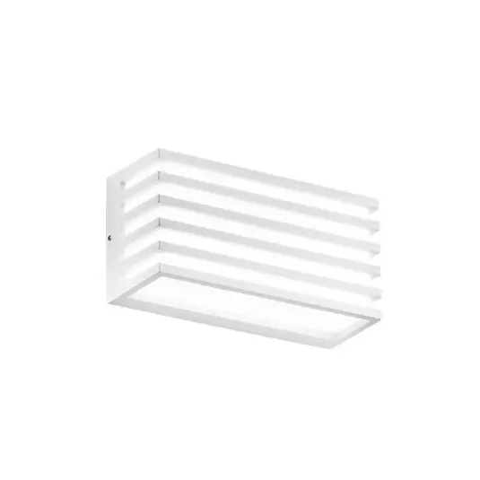 Applique da esterni LED Dukrot, bianca, larghezza 22 cm, metallo Economico