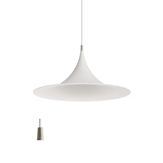 Consegna Rapida Lampada a sospensione Morgana, bianco/nichel, metallo, Ø 48 cm, E27