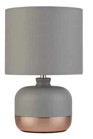 Soddisfatti O Rimborsati Lampada da tavolo Tamsin, grigio, metallo/tessuto, altezza 27 cm, E14