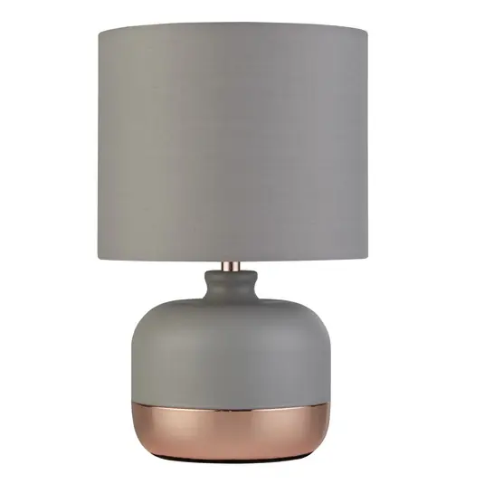 Soddisfatti O Rimborsati Lampada da tavolo Tamsin, grigio, metallo/tessuto, altezza 27 cm, E14