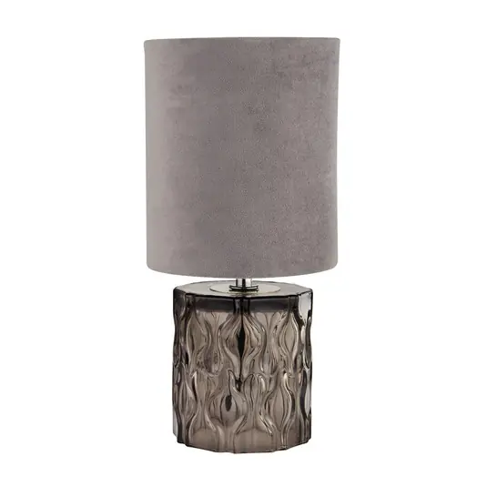 Lampada da tavolo Nyssa, grigio, tessuto/metallo, 28 cm, E27 Promozione
