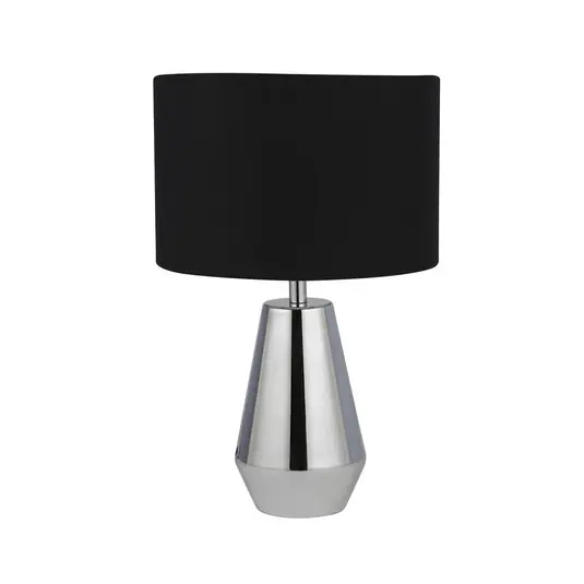 Lampada da tavolo Laynie, grigio/nero, metallo/tessuto, 24 cm, E14 Offerta Speciale