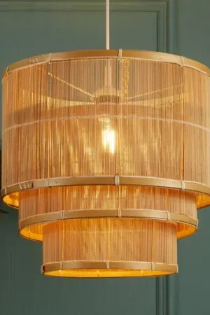 Lampada a sospensione Astaria, color legno, bambù, Ø 40 cm, E27 Professionale