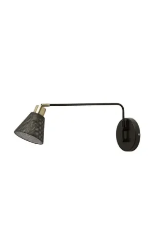 Applique Sepanta, nero/ottone, metallo, altezza 21 cm, E14 Offerta Lampo