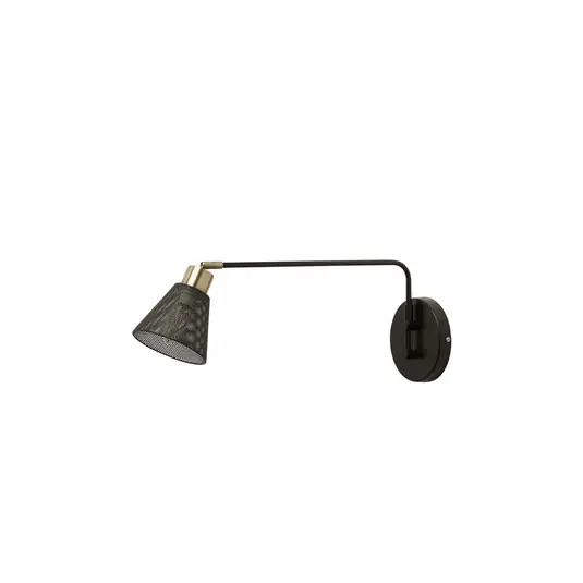 Applique Sepanta, nero/ottone, metallo, altezza 21 cm, E14 Offerta Lampo