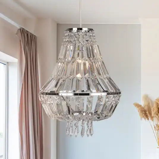 Scelto Dai Clienti Lampada a sospensione Dietana, trasparente/grigio, metallo, Ø 30 cm, E27
