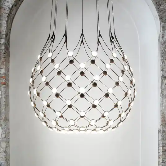 Direttamente Dal Produttore Luceplan Mesh Wireless Lampada a sospensione, Ø 100 cm, 1 m, Bluetooth