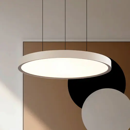Lampada LED a sospensione Denver, Ø 49 cm, color beige, metallo Esclusivo