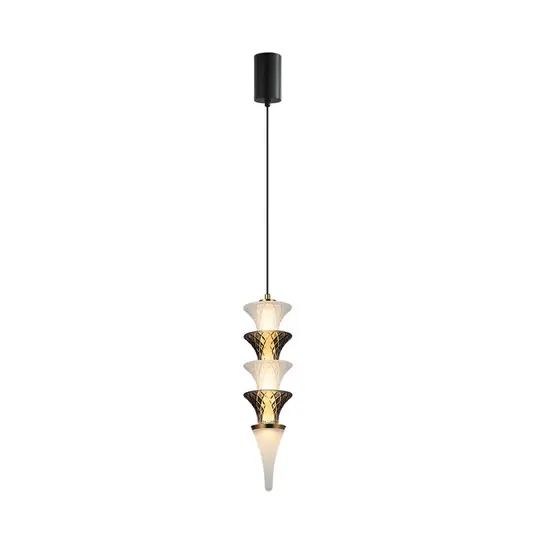Occasione Imperdibile Lampada LED a sospensione Venera, altezza 43 cm, bianco/marrone, vetro