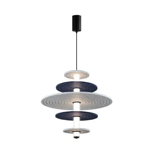 lampada LED a sospensione Azul, altezza 46 cm, blu/grigio/nero, feltro Acquista Ora