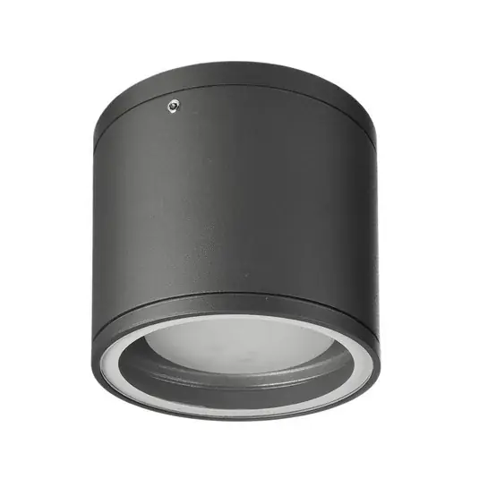 Plafoniera Mob Round, alluminio, grigio scuro, GX53, IP54 Pagamento Sicuro