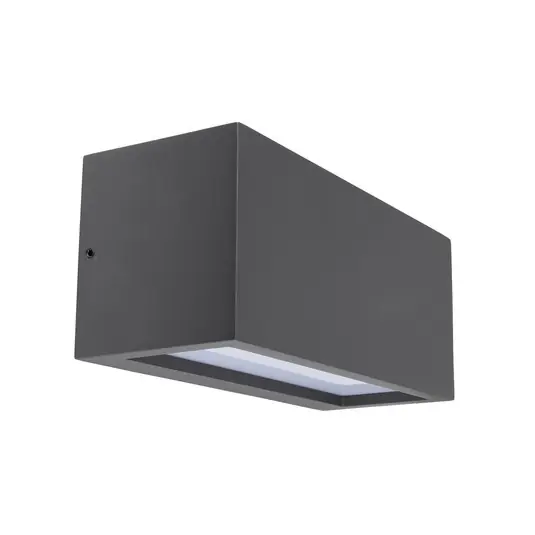 Novità Applique da esterno Rilongo chiusa, up/down, alluminio, grigio scuro