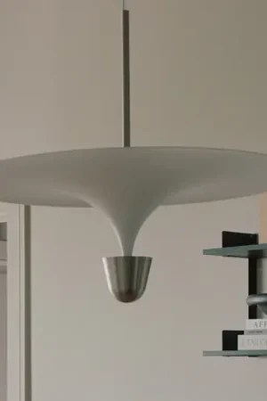 A Buon Prezzo New Works Lampada LED a sospensione a sospensione Kantarell, Ø 60 cm, nichel