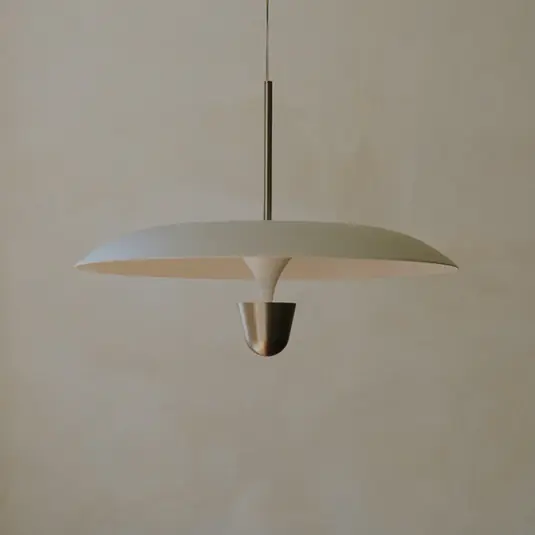 Acquista Ora New Works lampada LED a sospensione a sospensione Kantarell, Ø 55 cm, nichel
