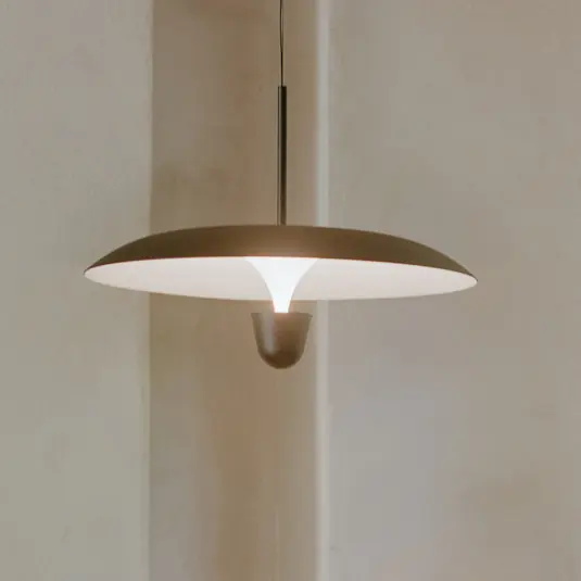 New Works lampada LED a sospensione a sospensione Kantarell, Ø 55 cm, nera Prezzo Di Fabbrica