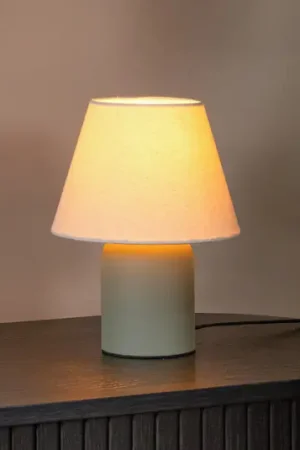 Lampada da tavolo Macia, verde/beige, altezza 27 cm, ceramica/tessuto A Buon Prezzo